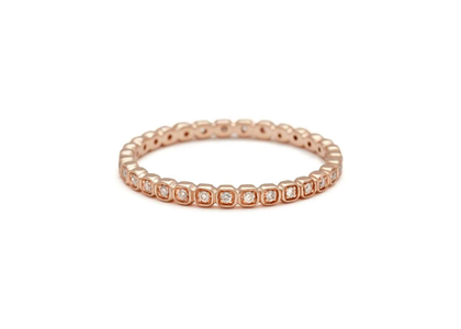 Rose Gold Plated Dainty Square CZ Studded Ring